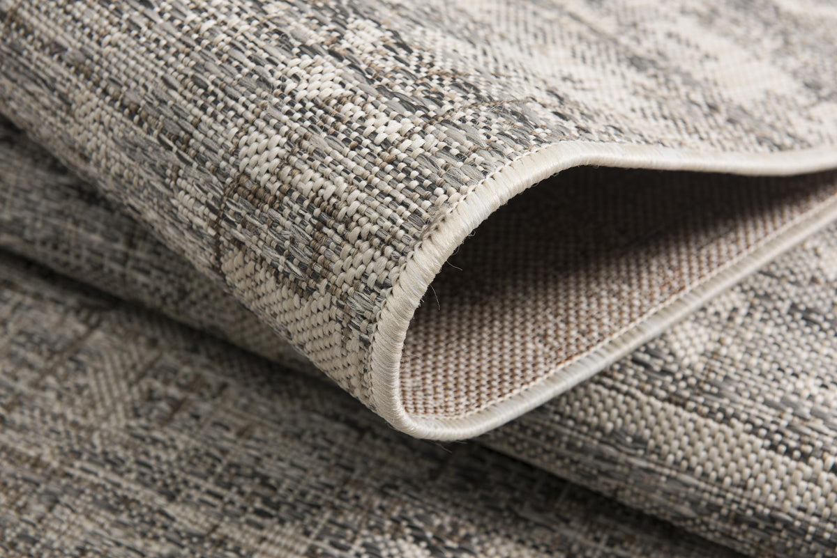 Zen Distressed Solid Modern Grey and Beige Indoor Rug