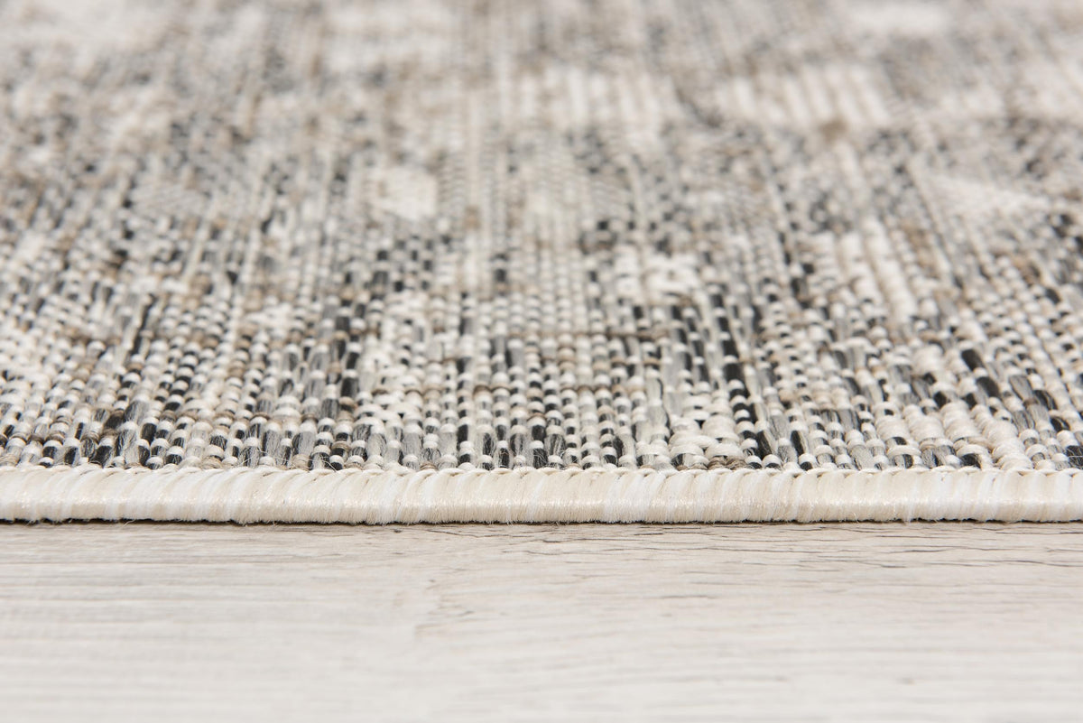 Zen Distressed Solid Modern Grey and Beige Indoor Rug