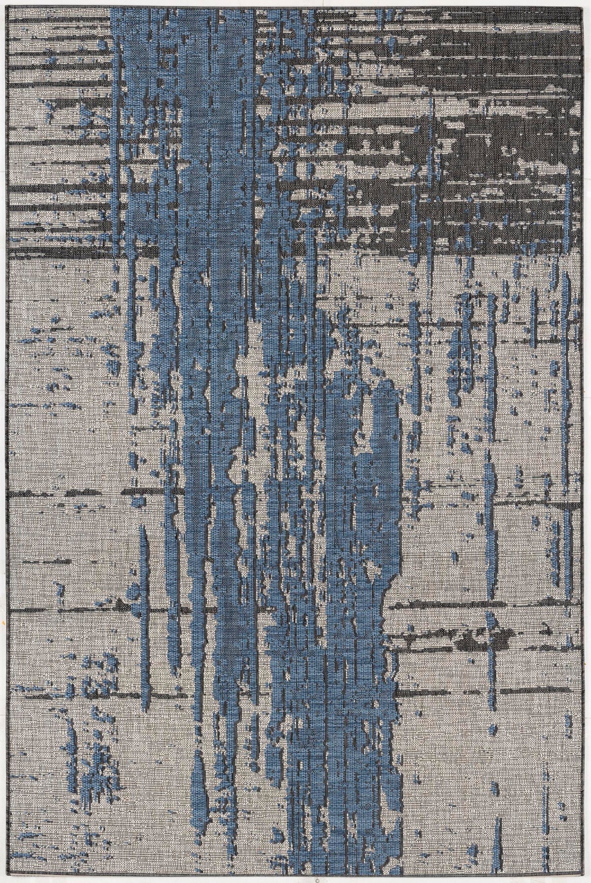 Khat Abstract Contemporary Blue,Beige Indoor Rug