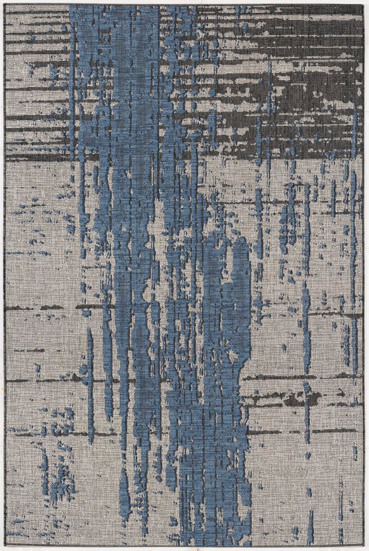 Tapis bleu abstrait Vista