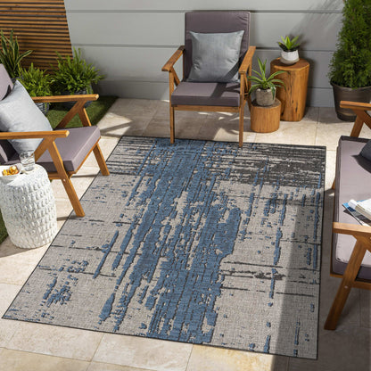 Vista Abstract Splash Blue Rug