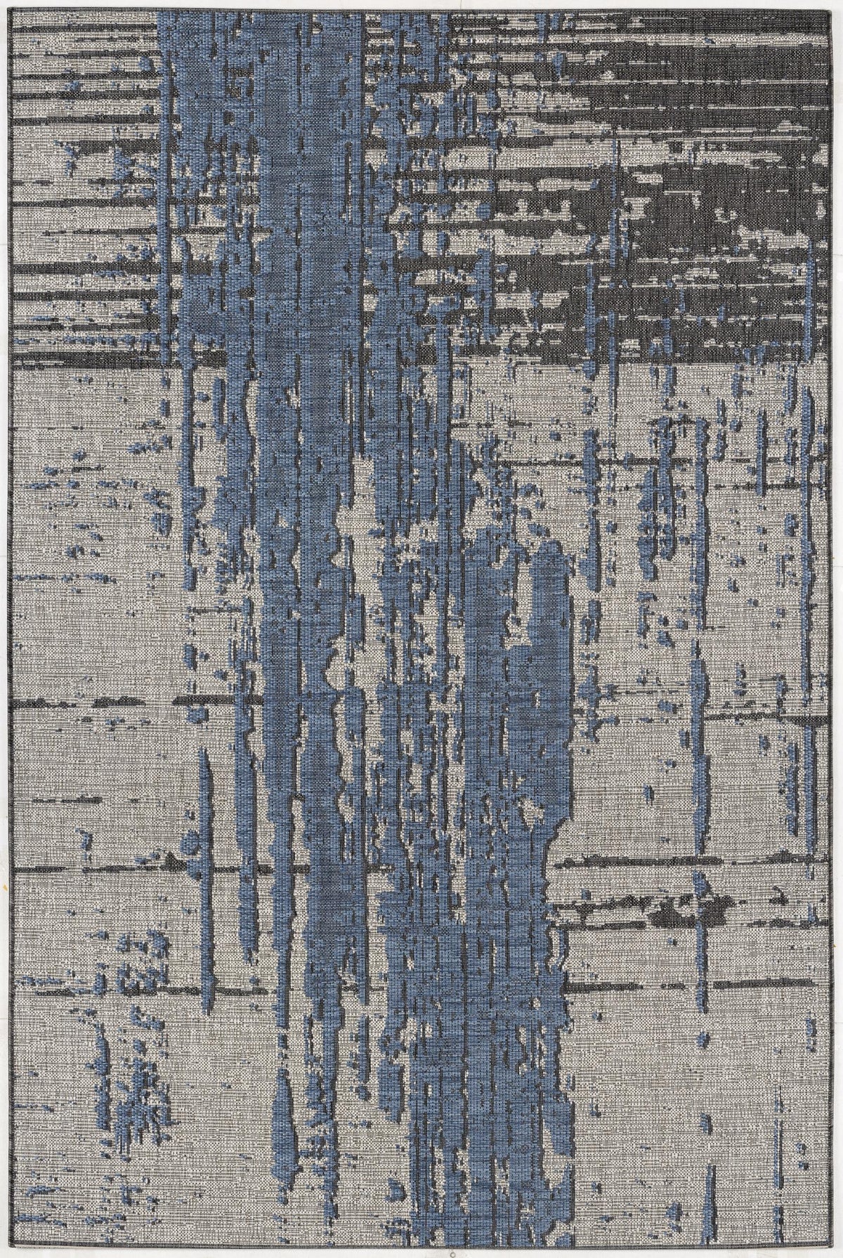 Khat Abstract Contemporary Blue,Beige Indoor Rug
