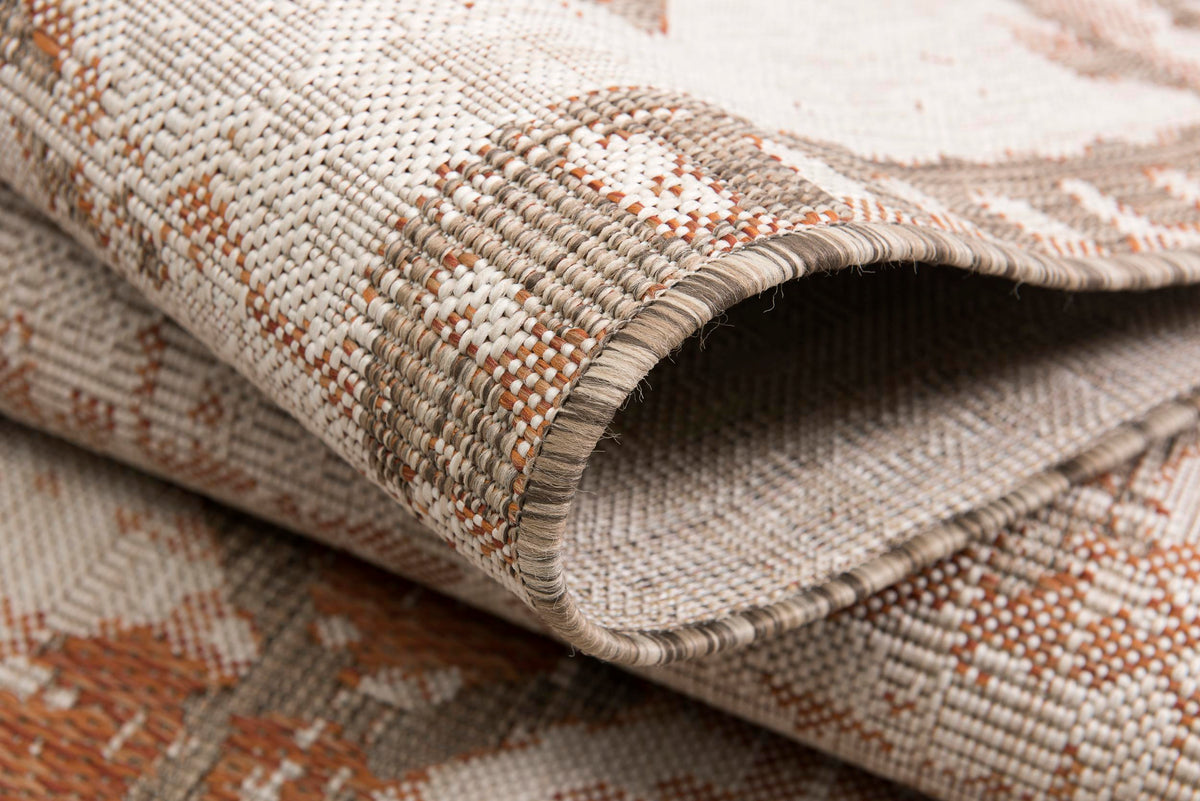 Solana Boho Contemporary Rust and Beige Indoor Rug
