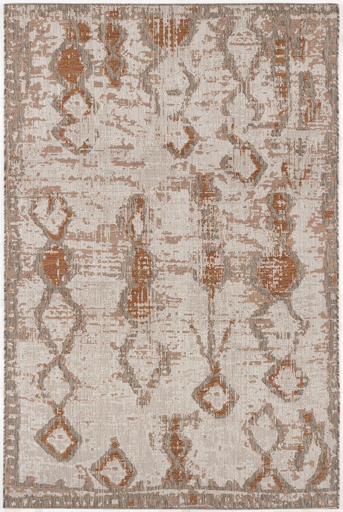 Solana Boho Contemporary Rust and Beige Indoor Rug