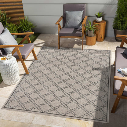 Tapis beige à carreaux géométriques Vista