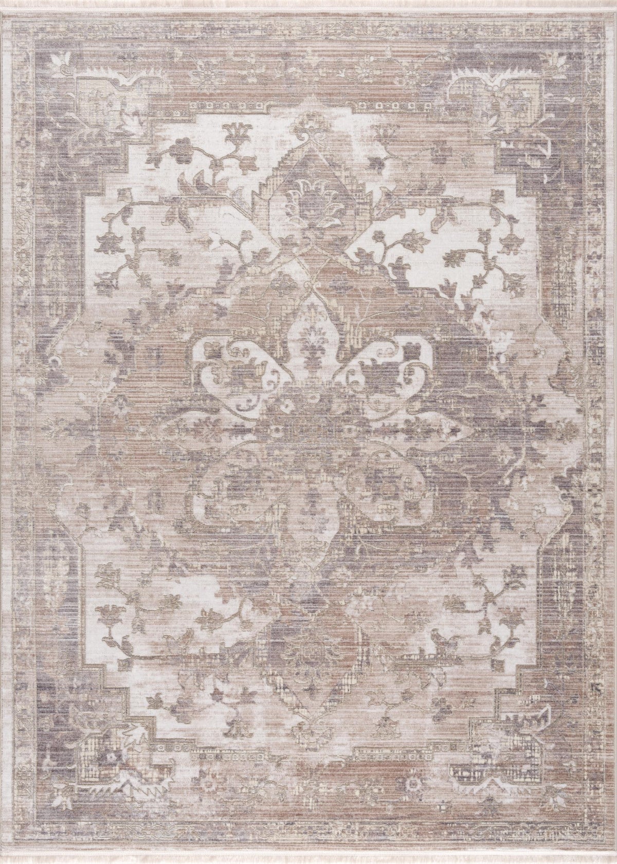 Padova Floral Medallion Transitional Beige and Brown Indoor Rug
