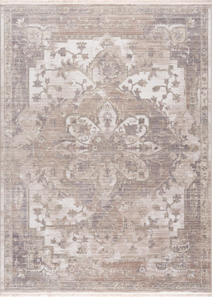 Padova Floral Medallion Transitional Beige and Brown Indoor Rug