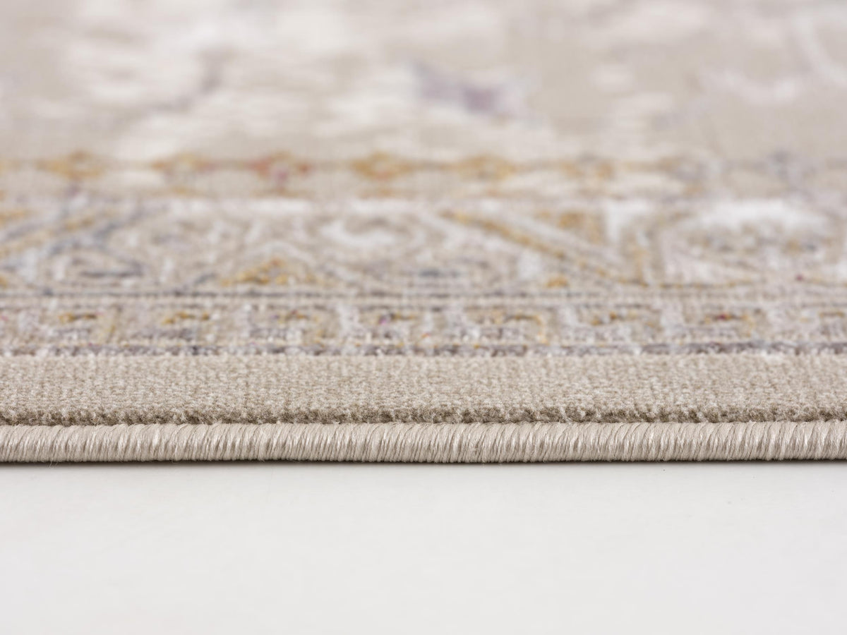 Paletta Distressed Medallion Transitional Beige and Cream Indoor Rug