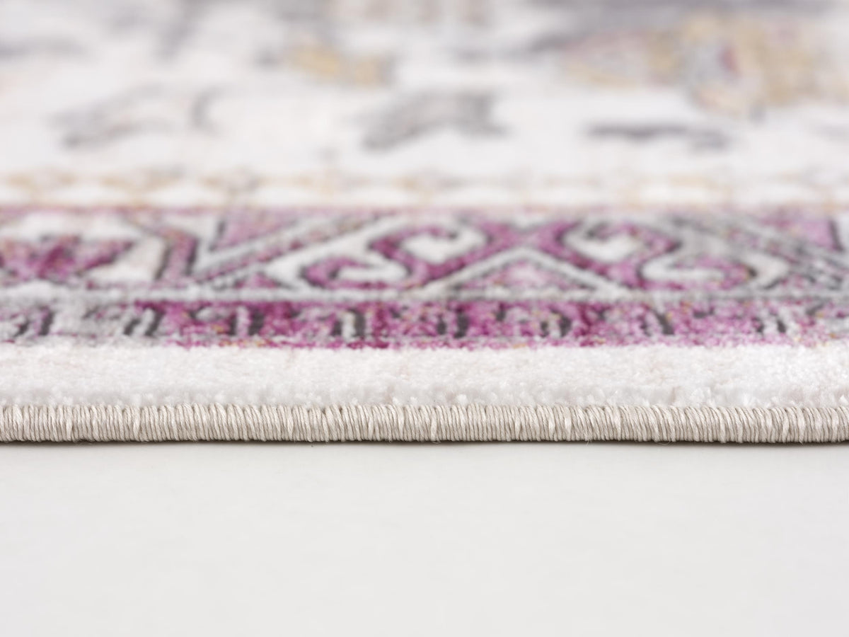Paletta Distressed Medallion Transitional Grey and Beige Indoor Rug