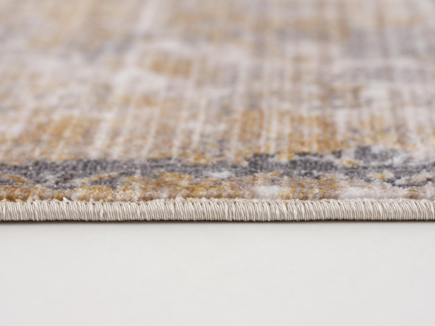 Riwaq Floral Medallion Transitional Grey and Beige Indoor Rug