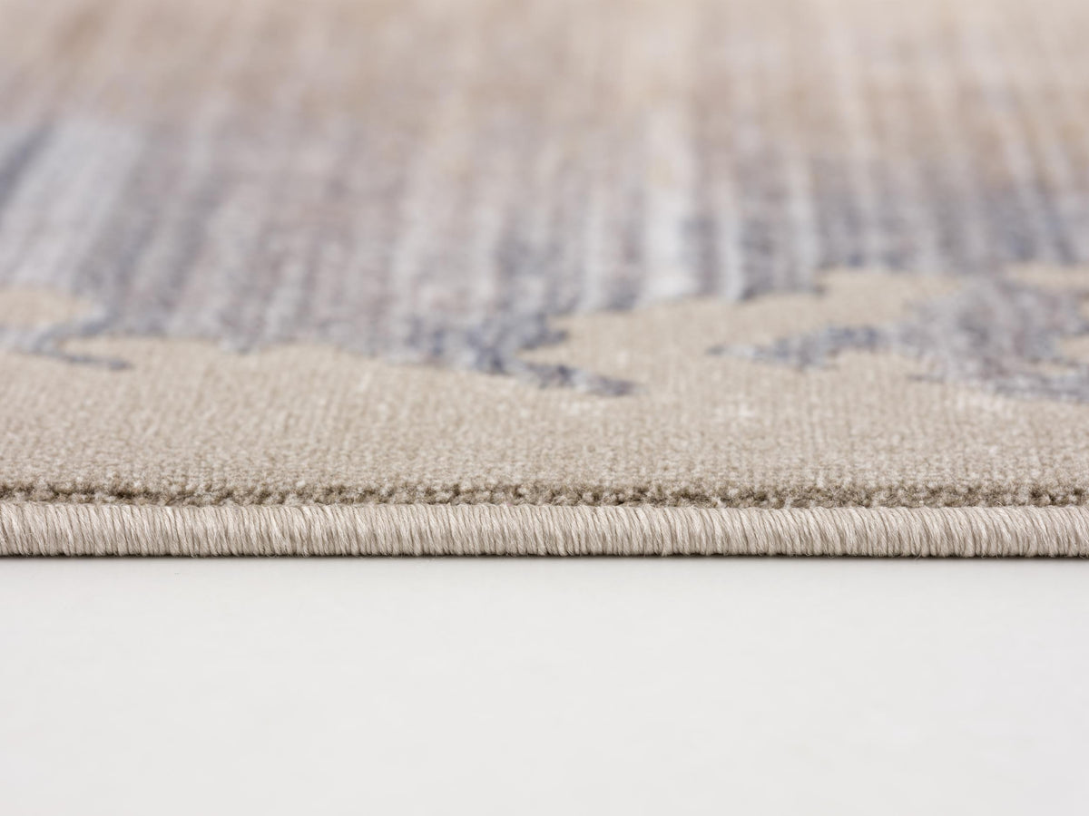 Elaris Abstract Contemporary Beige and Blue Indoor Rug