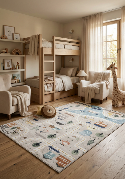 Soft Steps Playtime City Road Map, Educational Learning Playmat Blue Soft Rug