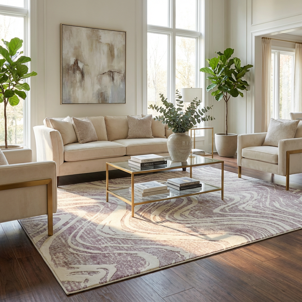 Nomad Abstract Coastal Purple Rug