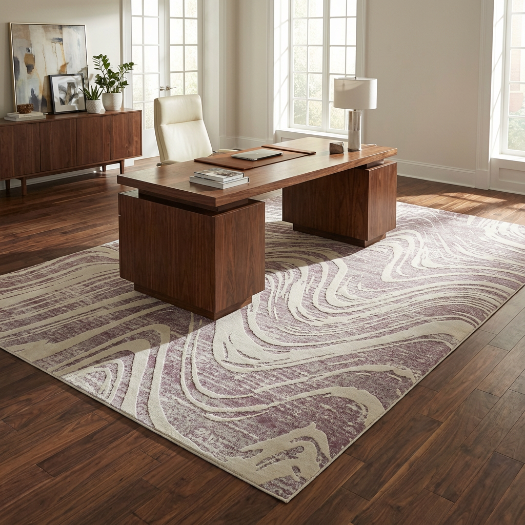 Nomad Abstract Coastal Purple Rug