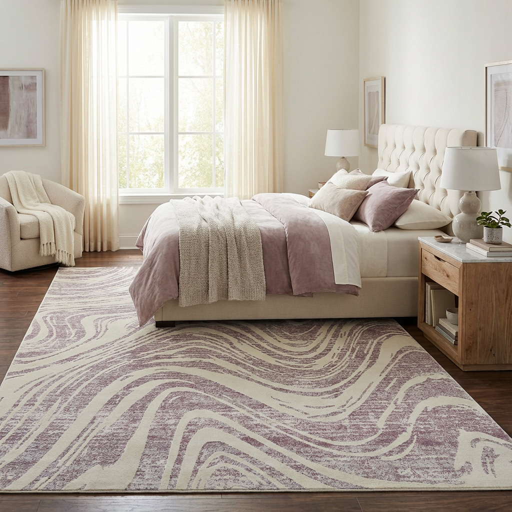 Nomad Abstract Coastal Purple Rug