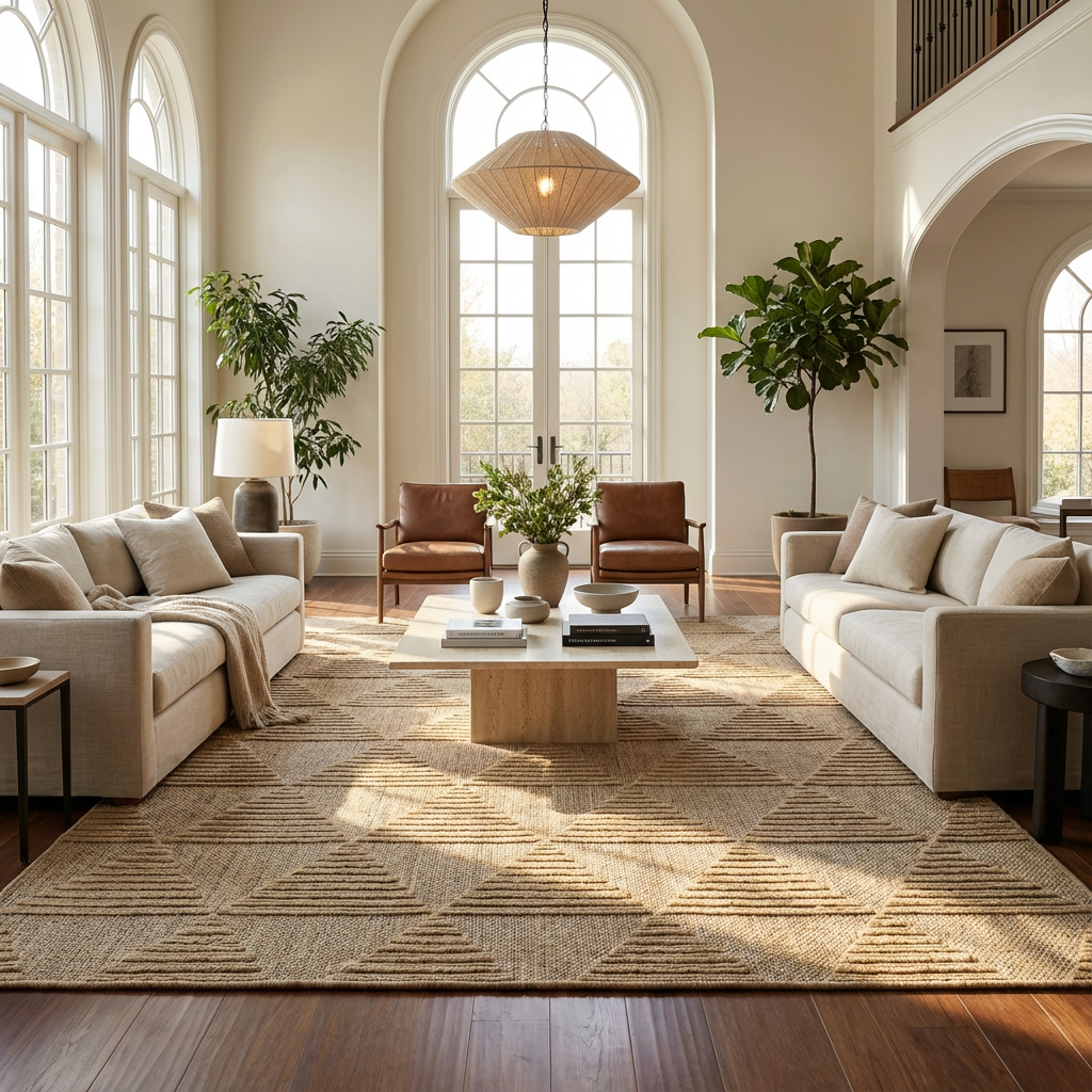 Afaq Geometric Contemporary Brown and Beige Indoor Rug