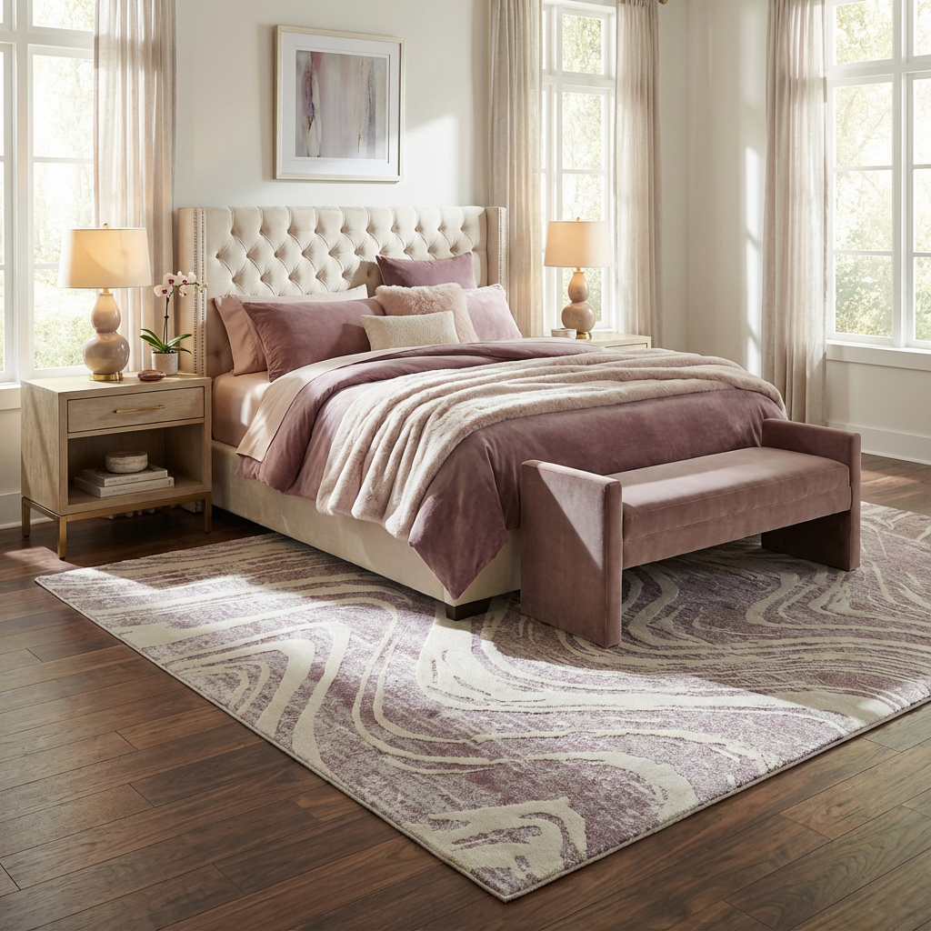 Nomad Abstract Coastal Purple Rug