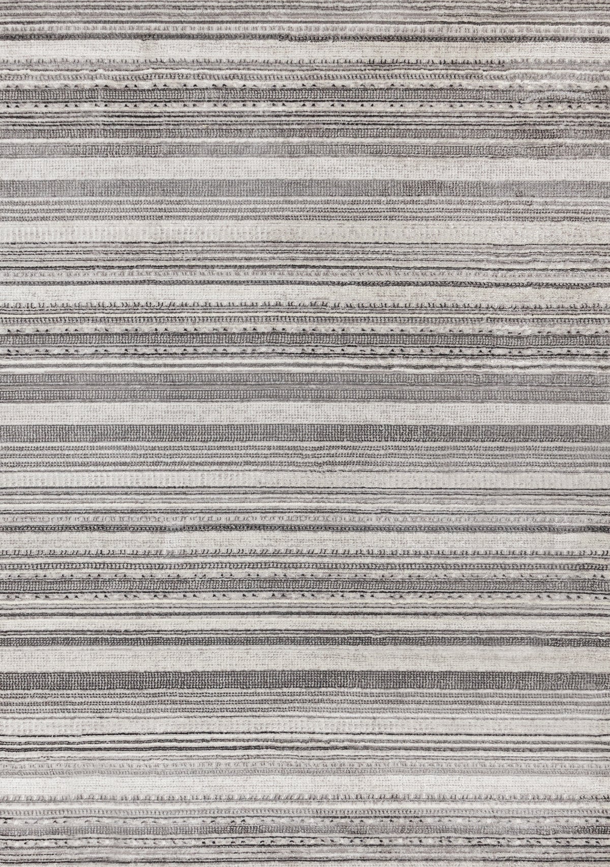 Vesper Striped Tribal Contemporary Grey and White Indoor Rug