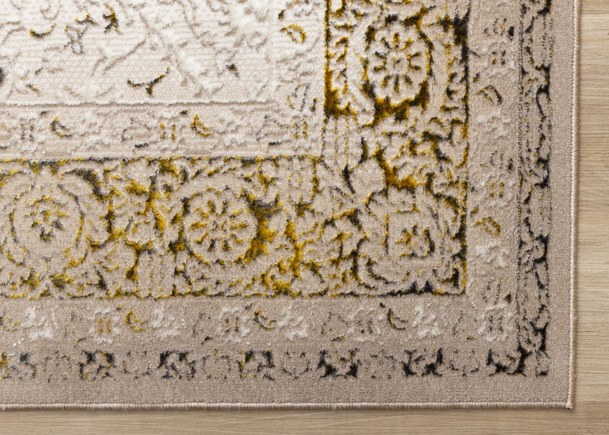 Traditional Border Elegant Cream Area Rug