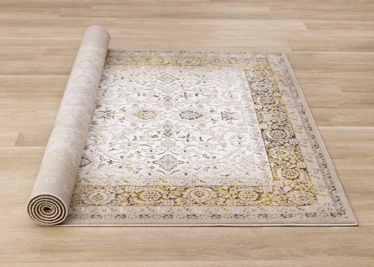 Traditional Border Elegant Cream Area Rug