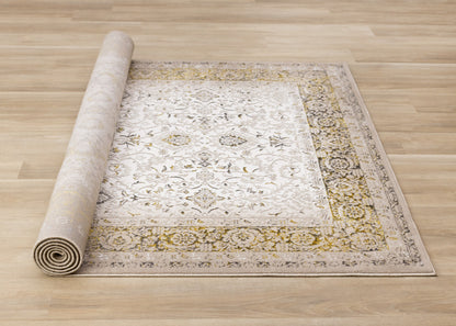 Traditional Border Elegant Cream Area Rug