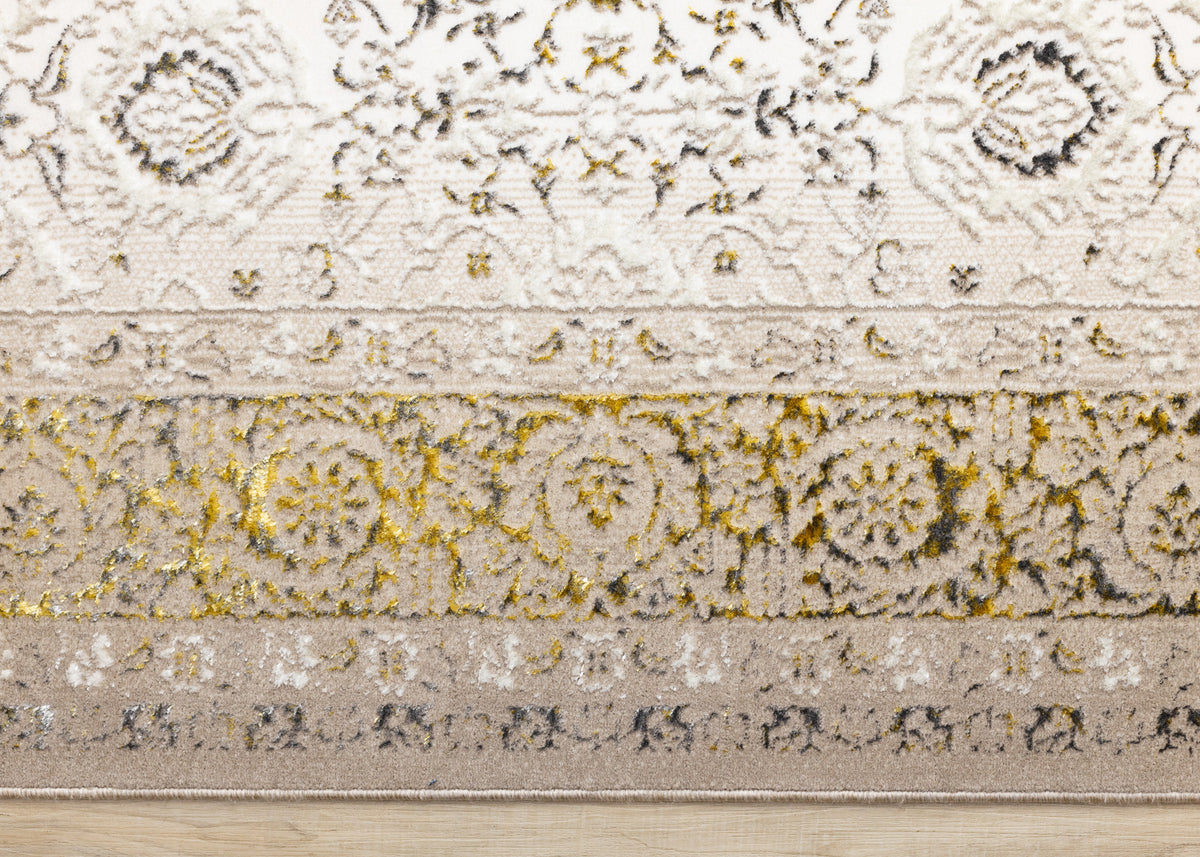 Traditional Border Elegant Cream Area Rug