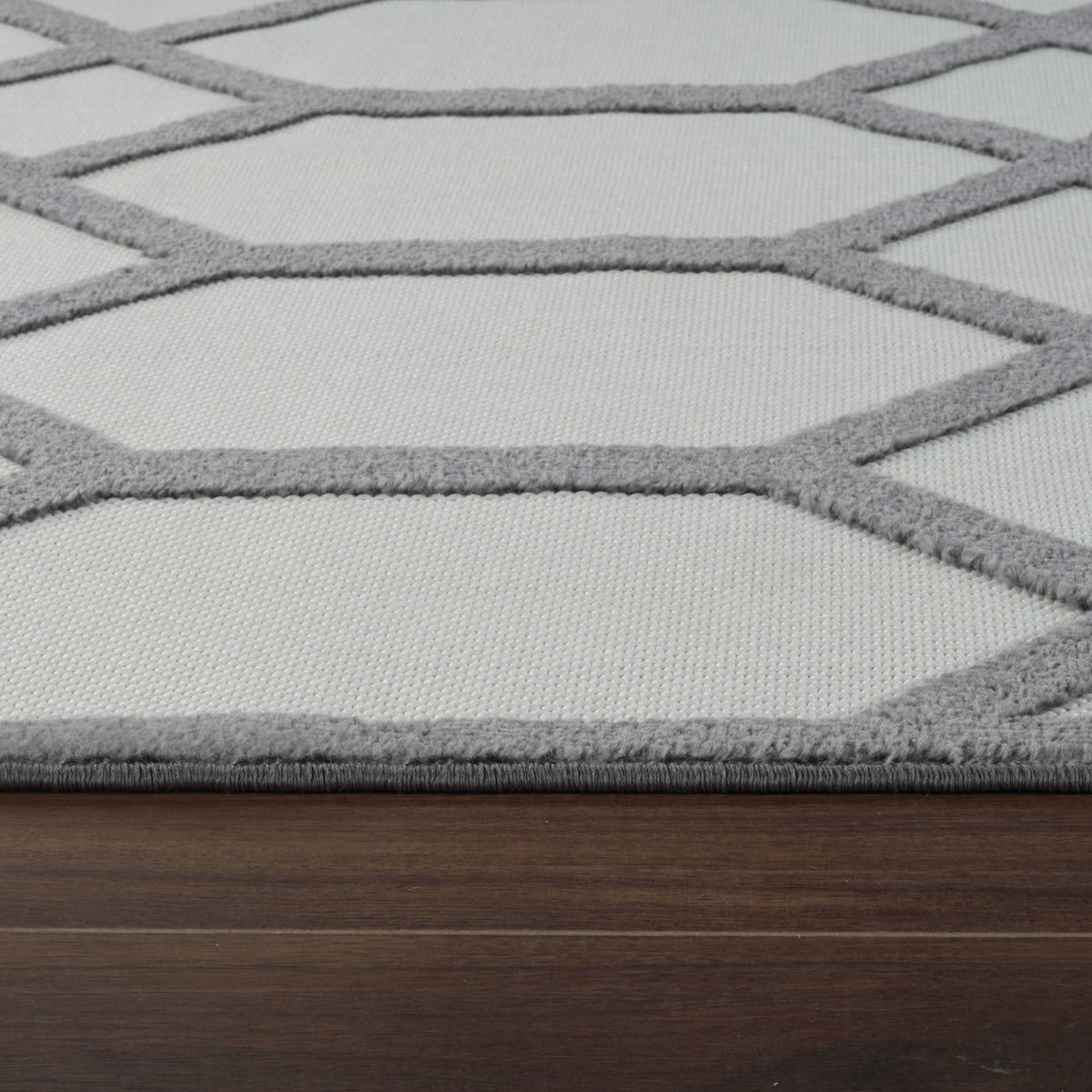 Kairo Trellis Contemporary Grey and Beige Indoor Rug