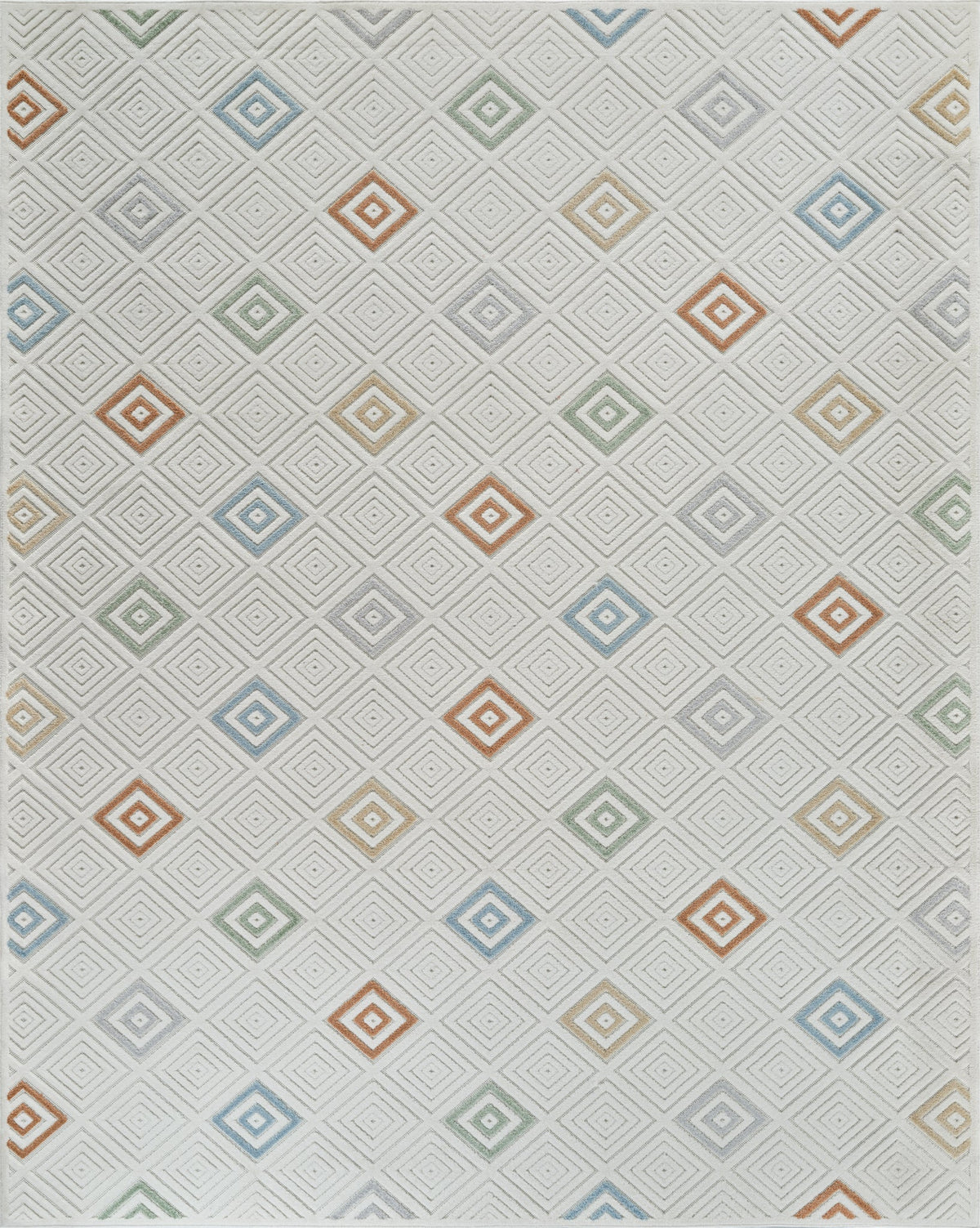 Tapis Kavari rayé contemporain crème et beige
