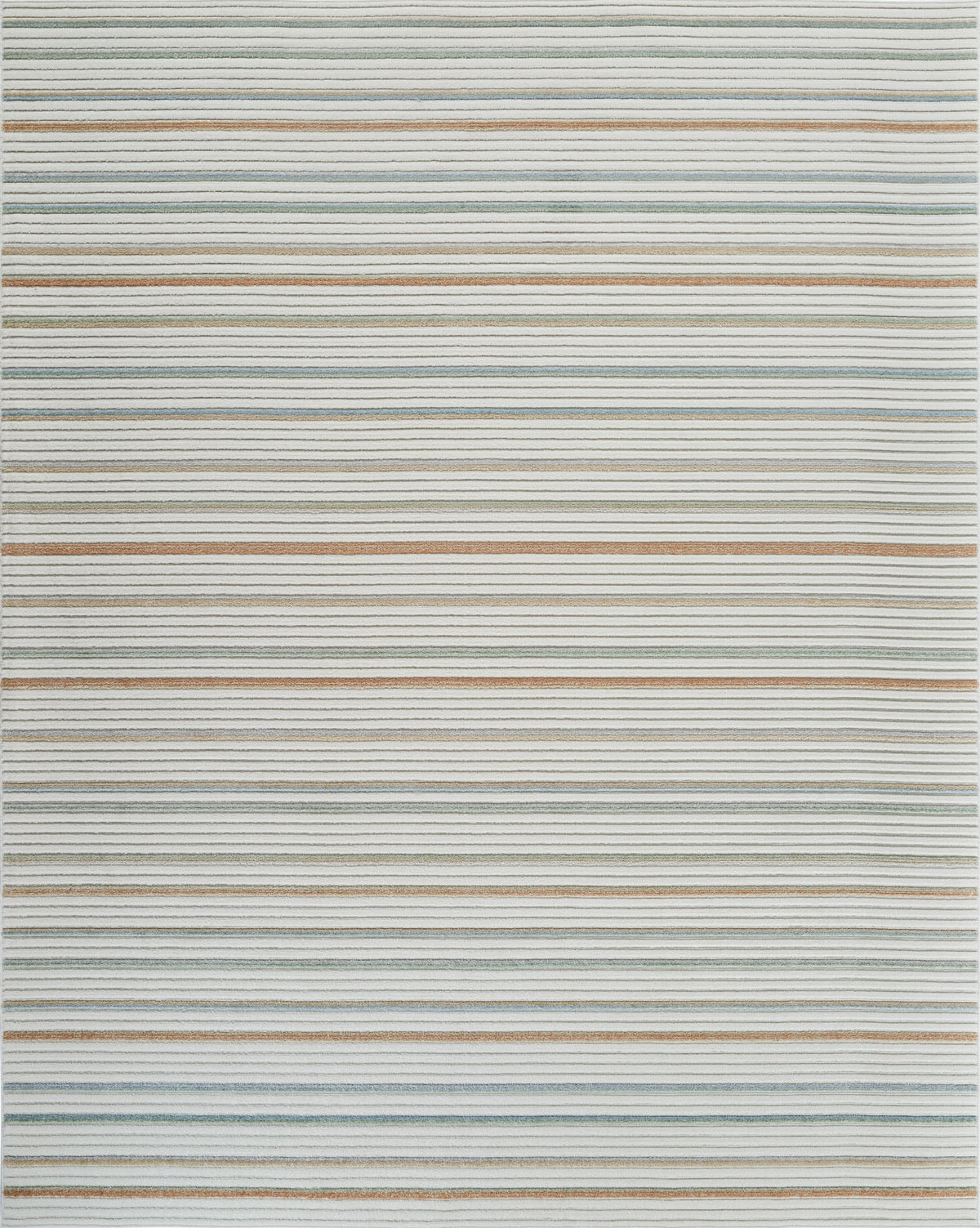 Tapis Solena rayé contemporain crème et beige
