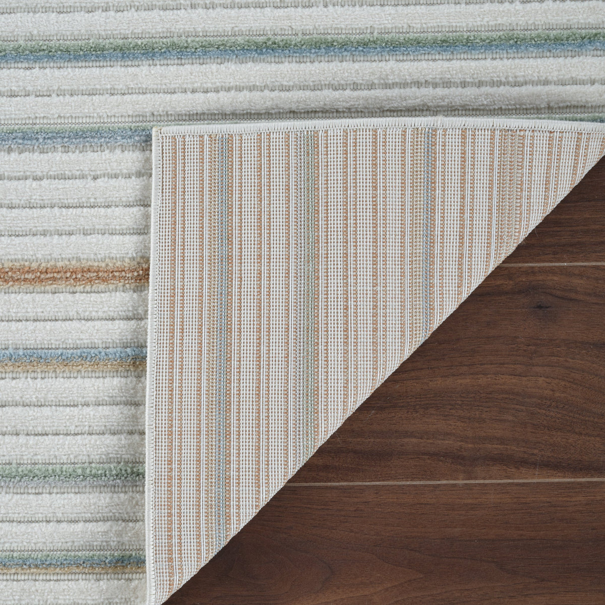 Solena Striped Contemporary Cream and Beige Indoor Rug