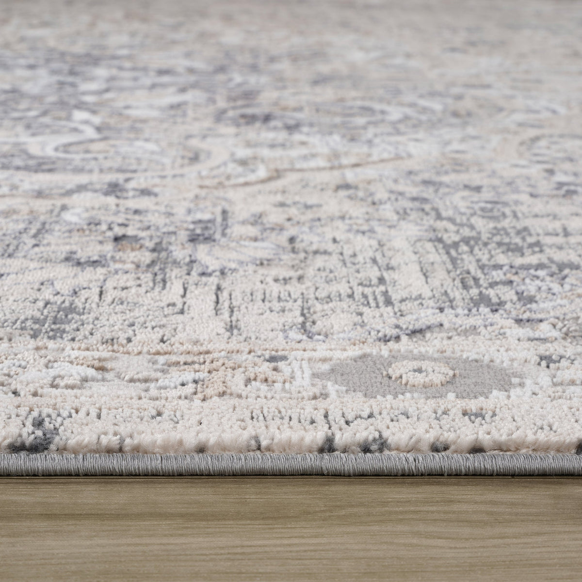 Rawda Oriental Traditional Grey and Beige Indoor Rug