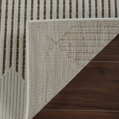Tapis beige moderne rayé Maise