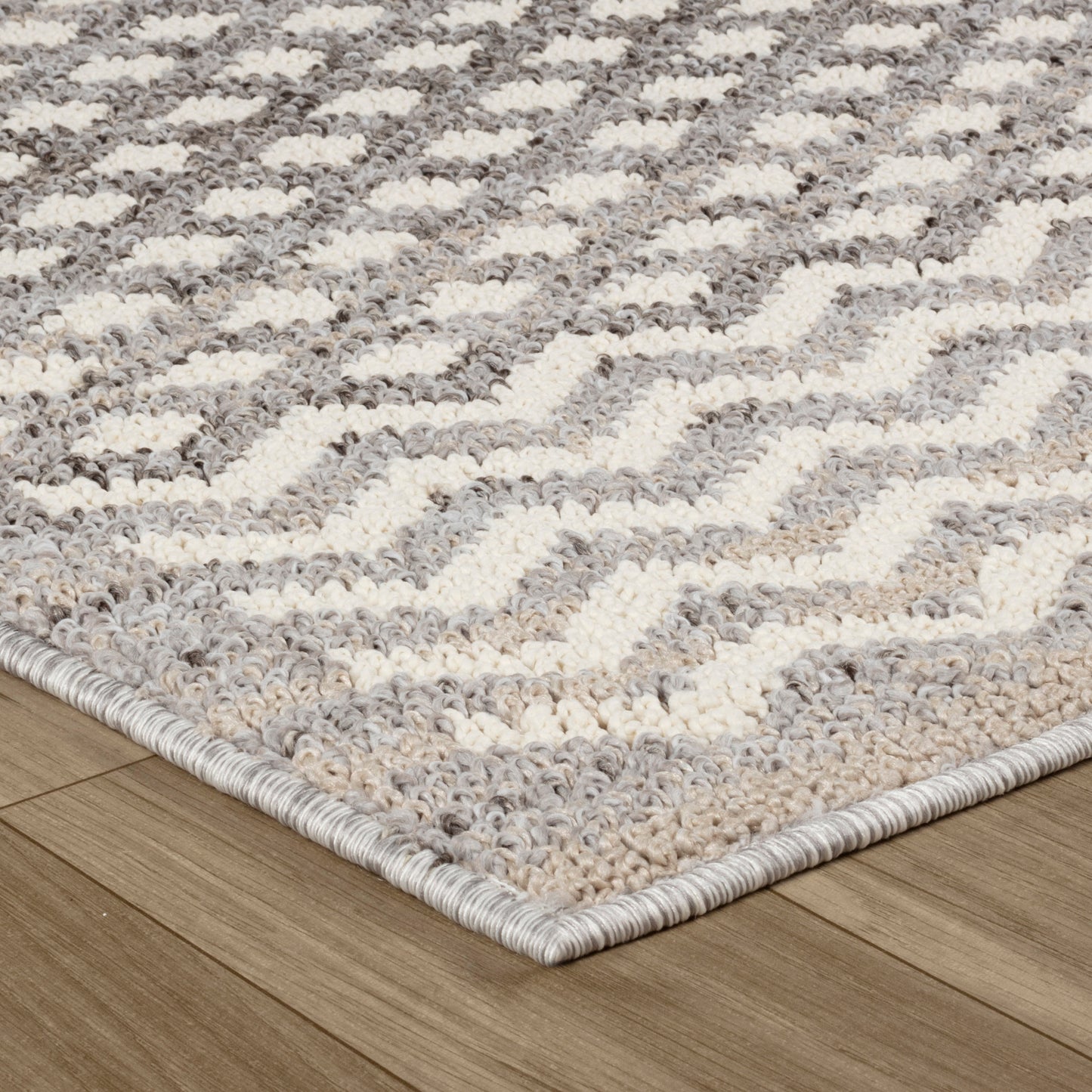 Tapis gris géométrique marocain Jules
