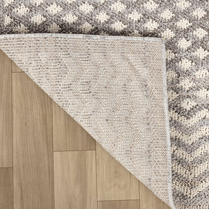 Tapis gris géométrique marocain Jules
