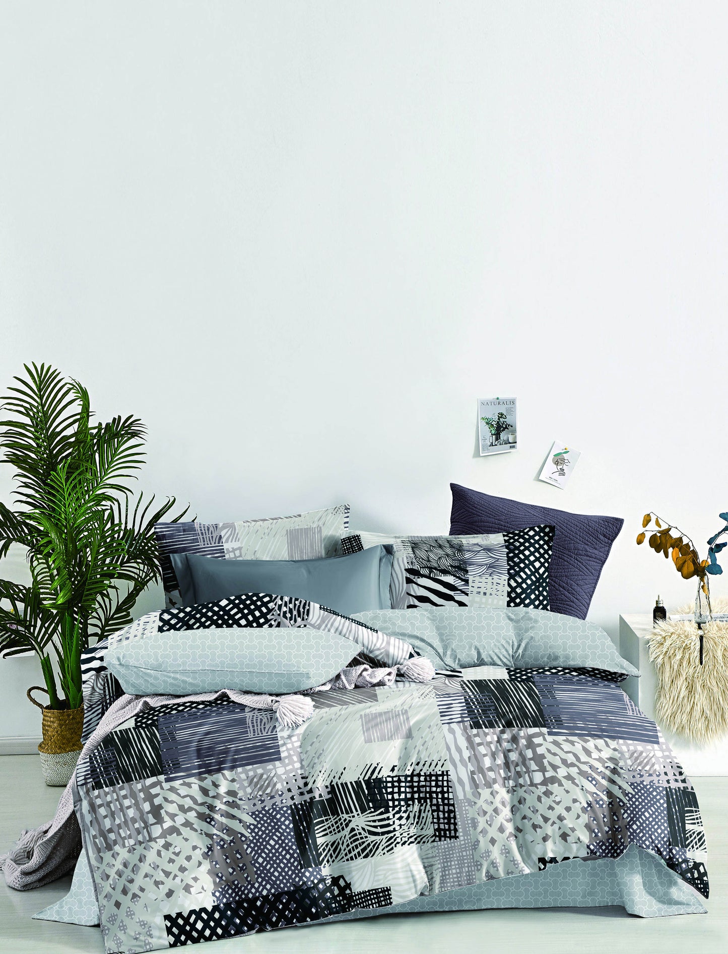 100% Jacquard Micro Taupe Duvet Cover Set