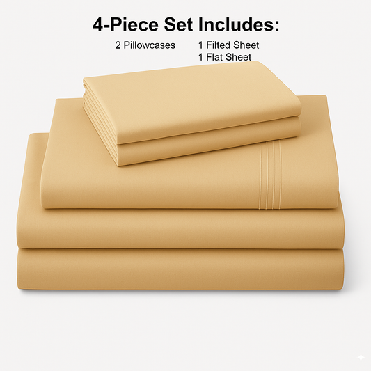 Rug Branch California Cotton Club 3 PC Twin XL Sheet Set - Gold-1