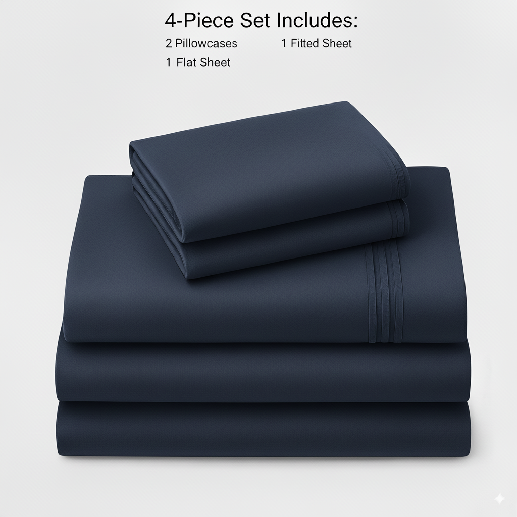 Rug Branch California Cotton Club 3 PC Twin XL Sheet Set-Navy-1