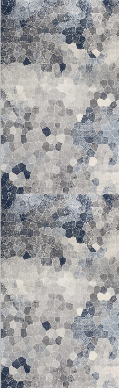 Havana Geometric Contemporary Blue Rug