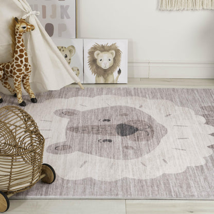 Kids Soft Steps Playtime Lion Beige Rug