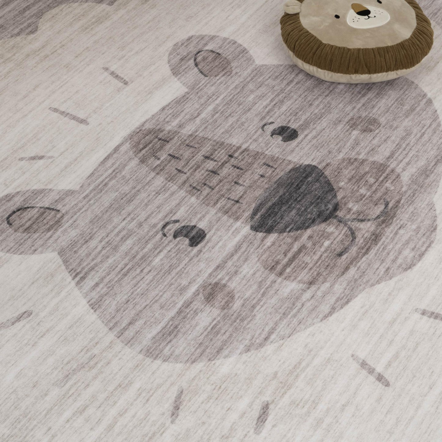 Soft Steps Playtime Lion, tapis de jeu animaux de dessin animé tapis doux beige neutre