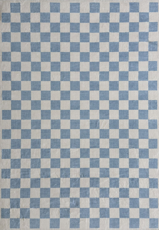Metro Checkered Harbor Blue Area Rug