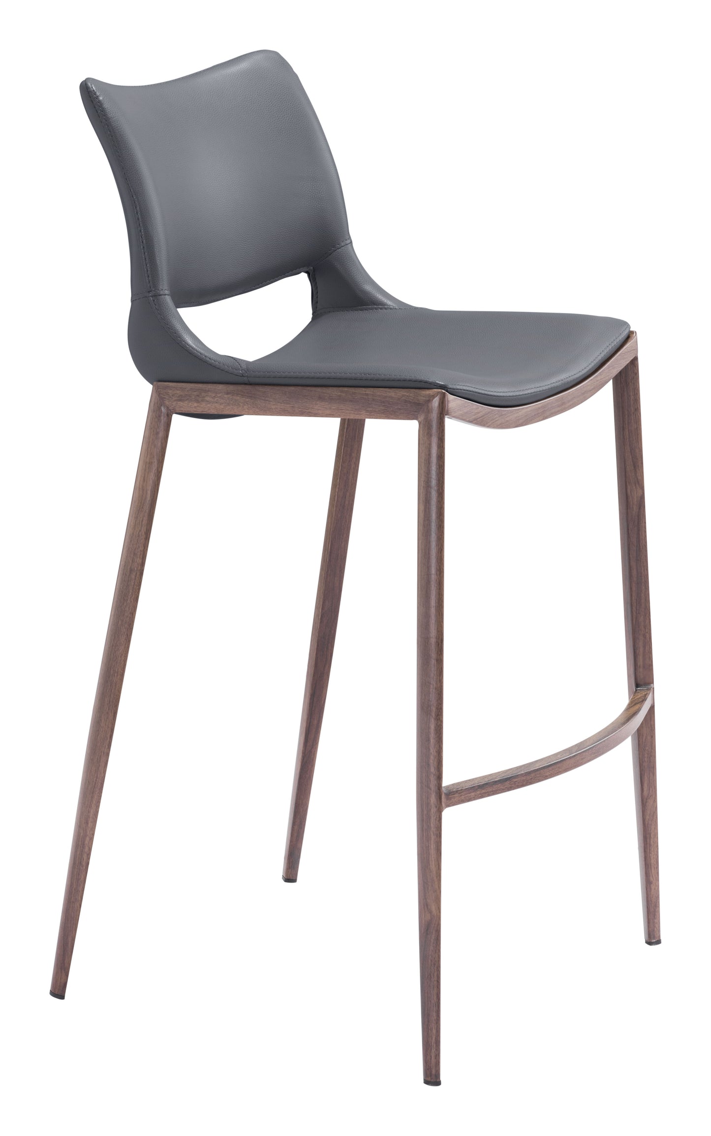 Tabouret de bar Ace (lot de 2) gris foncé et noyer