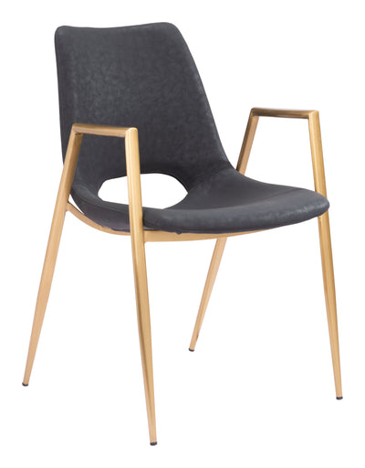 Dining Chair (Set of 2) Black & Gold - Modern & Ergonomic Seating for Home & Office