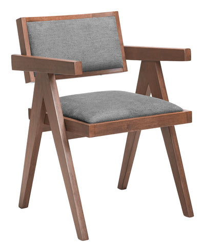 Dining Chair (Set of 2) Gray & Walnut - Modern & Ergonomic Seating for Home & Office