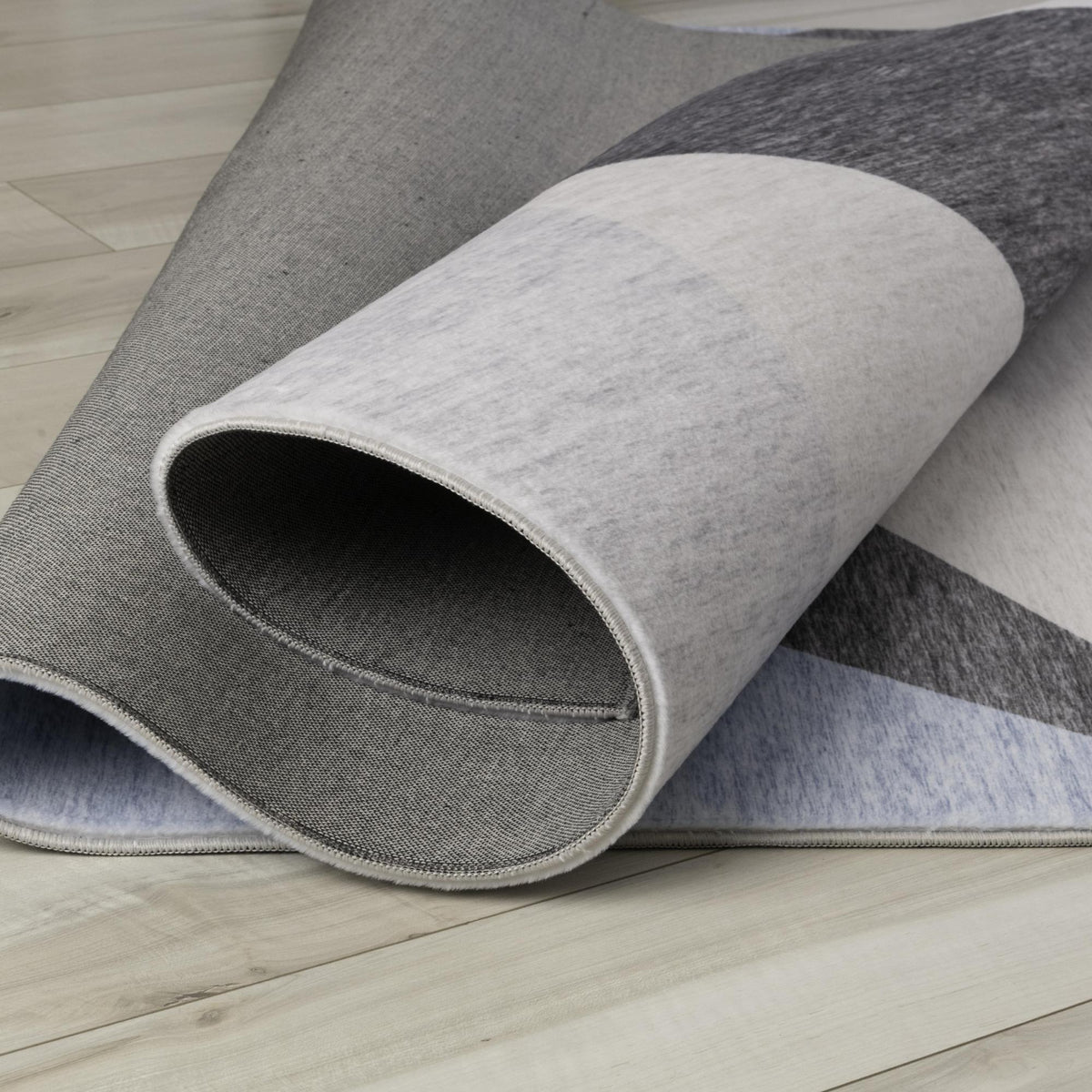 Luca Abstract Mid-Century Modern Blue and Grey Indoor Rug