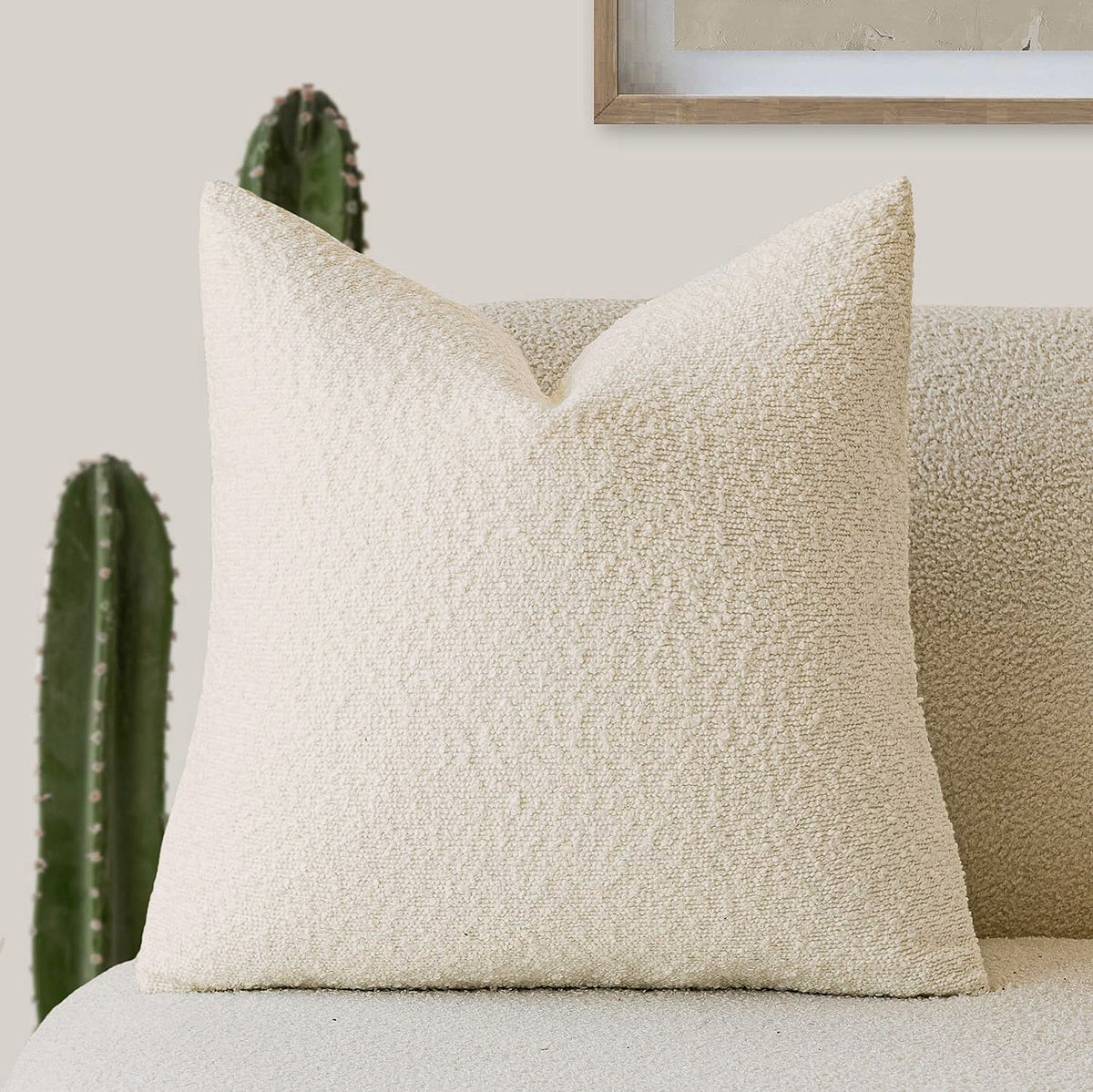 Coussin Brin texturé crème