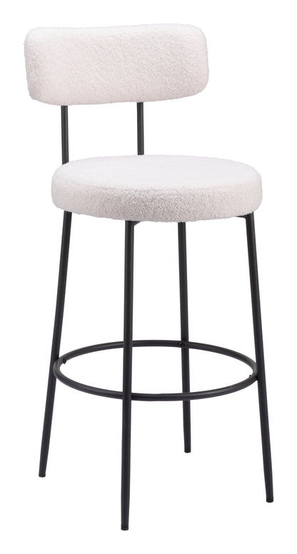 Tabouret de bar Blanca (lot de 2) Ivoire