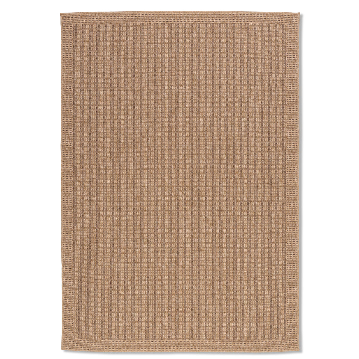 Abstract Modern Jute and Black Outdoor Rug