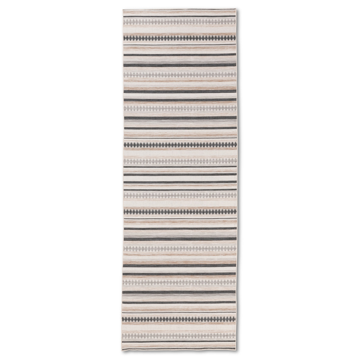 Tapis d'extérieur bohème moderne noir et beige