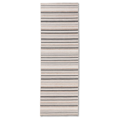 Boho Modern Black and Beige Outdoor Rug